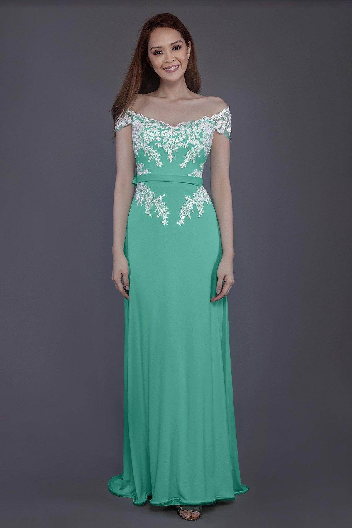 Sheath Sweep Train Knitted Fabric Bridesmaid Dress PR3563 - COCOMELODY